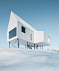 delordinaire elevates high house above snow-covered landscape in quebec