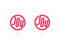 Joy: A or B? branding options simple joy lettering process circle brand logo