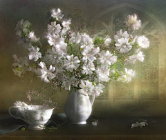 绿茶馨香采集到水彩 油画--静物花卉
