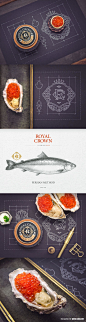 鱼子酱品牌设计/皇冠logo/威士忌包装/花店标志设计