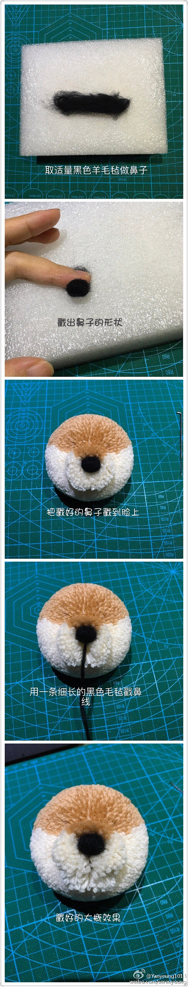 #手工教程##毛线球作品##柴犬##DI...