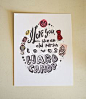LOVE + CANDY, linocut print, limited edition, "I love you like an old person loves hard candy", original typography from ROshamBOco.