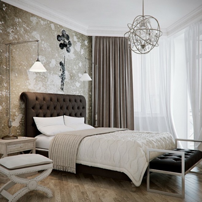 现代时尚的卧室背景墙设计#采集大赛#