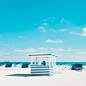 Cabana : A look into the cabanas lining the sands of Miami Beach, Florida.