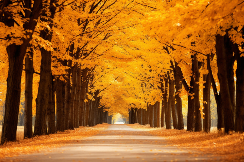 林中小路秋天秋季自然风景摄影图 摄影 