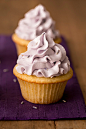 lavender cupcakes with vanilla bean frosting. #采集大赛#