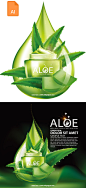 [美工云]Aloe-Moisture芦荟保湿精华化妆品海报Ai矢量源文件下载：