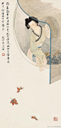 #人物画#【 谢之光 《仕女图》 】谢之光（1900--1976），初名廷川，署东山后裔，后易名之光，室名栩栩，浙江馀姚人。上海美术专科学校毕业。曾任南洋烟草广告公司美术员，九福公司美术主任，上海中国画院画师。早年善画月份牌年画。擅长人物、鸟兽、花卉等，尤擅仕女画，笔法采中西之长，别具一格。