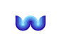 W波浪水海洋字母标志设计由alex tass