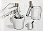 Yves Behar’s sketches for the cocoa-making tool he designed for Design for a Living World