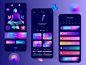 Meditation UI app design futuristic modern dark timer yoga calm medita