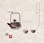 老式的茶壶，两杯茶#国画# #水墨画# #中国风# #墨梅# #松枝# #竹子# #中国风背景素材# #水墨画背景素材# #中国风广告背景# #腊梅# #梅花# #松树# #墨竹#