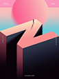 Cool Illustration with nice palette . Graphic Design . Gradients .