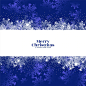 Merry christmas festival blue background with snowflakes vector Free Vector