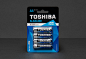 TOSHIBA Batteries : Toshiba, a leader in innovation, has entrusted us with the responsibility of designing packaging and POS display for a new line of batteries introduced to the European market. Energy and spirit have been conveyed in a geometric form wh