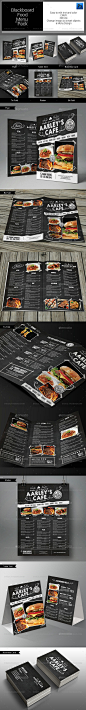 Blackboard Food Menu Bundle国外黑色风格食品菜单设计模板素材-淘宝网