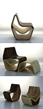 “GVAL”设计来自树年轮的启发， “GVAL”巧妙的设计在于其内部嵌套了一把同样外形的椅子，将其拆开就是两把凳子。完美的节省使用空间。设计者：Vanesa Moreno, Gustavo Reboredo, Louis Sicard & Nenad Katic