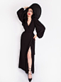 Black Widow Wrap Gown in Solid Black – La Femme En Noir