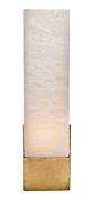 KELLY WEARSTLER | COVET TALL BOX SCONCE. Alabaster stone set in Antique Burnished Brass, Aged Iron or Polished Nickel: 