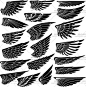 9个AI 飞翼 翅膀 黑白图案 矢量图 设计素材 2016101702-淘宝网