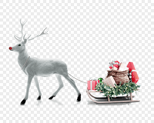 圣诞节麋鹿拉雪橇送礼品-圣诞节-圣诞海报...