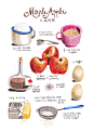 illustrated recipes: apple maple cake Art Print by Felicita Sala | Society6