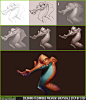 Coloring Technique Preview: Greyscale Step by Step by ConceptCookie on deviantART