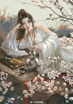 婵婵馋采集到古风 插画 手绘