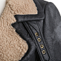 2012婉甸正品冬女装新款黑色拼仿羊羔毛飞行员夹克长外套1114210 原创 设计 2013