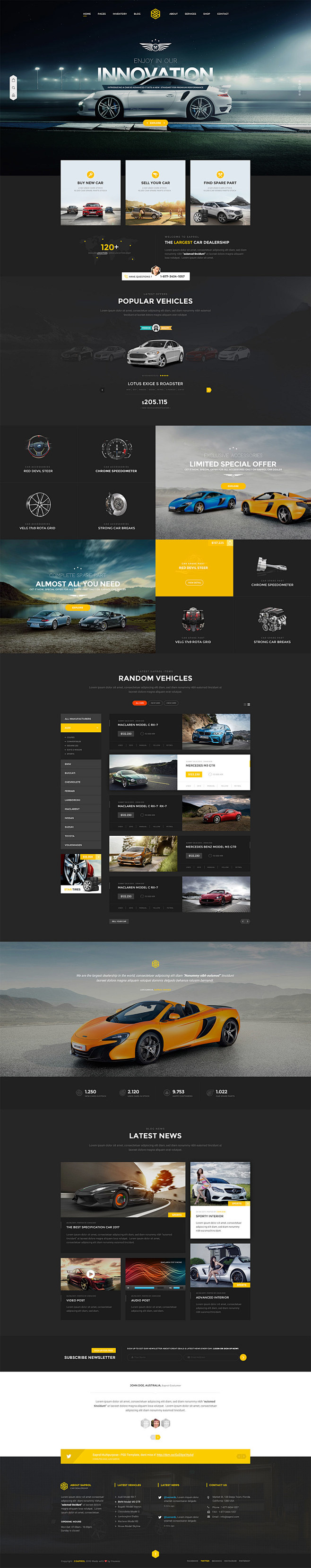 Saprol汽车经销商网页模板设计，来源...