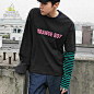 TRIANGLE W.L设计师新款韩国风格秋款男装圆领撞色圆领长袖T恤-淘宝网