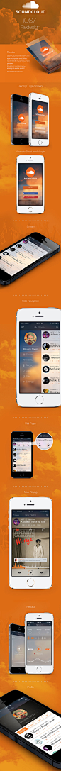 Soundcloud app iOS7 redesign