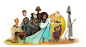 Game of Thrones, Tata Che : Game of Thrones fun art

I started this line at the end of 6 season, I picked up mail alive characters to put them in line according to their role in the story, fast everyone want to be in the center, where Cersei is. I predict