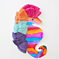 COLORFUL WATERCOLOR SEAHORSE ART FOR KIDS : COLORFUL WATERCOLOR SEAHORSE ART FOR KIDS