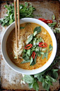 Spicy Thai Curry Noodle Soup #soup #thai #recipe