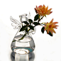 新品！zakka 创意透明玻璃天使造型花瓶 家居装饰品插花器
