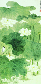 《莲塘鶺鸰》是谢稚柳代表作品之一，画面设色轻松自然，墨色层次分明，布局疏密有致，把荷花“轻轻资质淡娟娟”的风韵发挥得淋漓尽致，笔墨间传达出了动植物特有的灵性，极尽自然之美。”