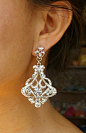 Crystal Chandelier Bridal Earrings, Vintage Style Chandelier Wedding Earrings, Victorian Style Statement Bridal Earrings, CRESSIDA
