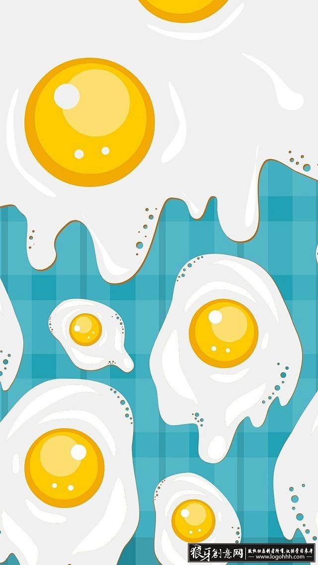 插画/手绘 打开的鲜嫩蛋黄鸡蛋插画设计欣...