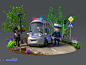 Cartoon Police Car, Paweł Rosołek : Main character for a mini book series for children I have illustrated. Published by Aksjomat Publishing House in Poland Done with blender.