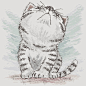 American Shorthair kitten : Vector illustration.