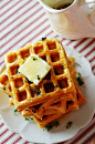 Sweet potato and orange waffles