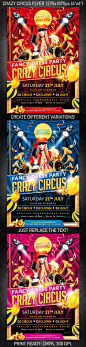 Crazy Circus Party Flyer - Flyers Print Templates