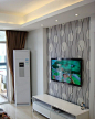 地中海风格电视背景墙效果图 蓝色客厅电视背景墙效果图