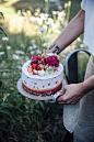 elderflower strawberry icecream cake