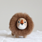 Handmade needle felted felting cute animal project lion leo doll toy : Design:  Needle felted Animal Cute lion  In Stock: 2-4 days for processing  Include:  Only The Needle Felting lion  Color:  Brown fee & White Material:  Felt Wool (100% merino wool