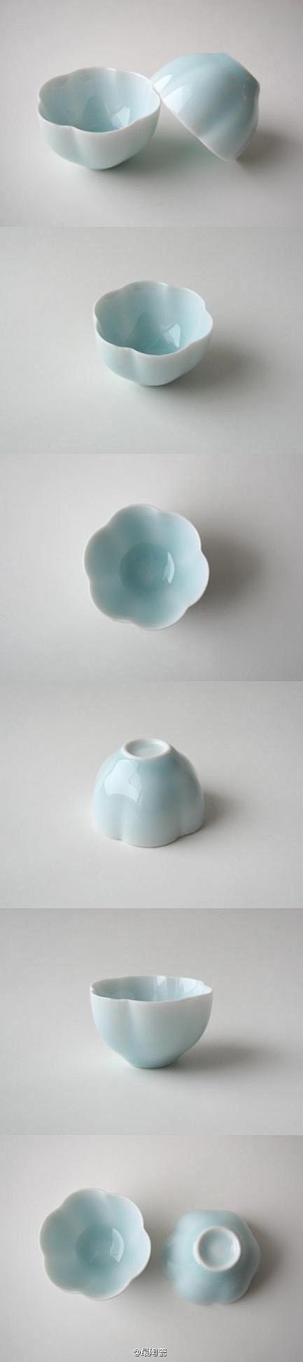 纸品设计：青釉六瓣花形手工陶瓷