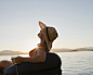 High-Res PNG-MKB Woman on Inner Tube with Wine Glass