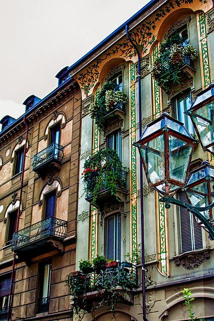 Balconies, Turin, It...