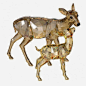 水晶鹿 Swarovski Doe & Fawn, Crystal Golden Shadow .良仓－iliangcang.com